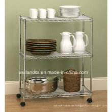 Multifunktionale Mordern Verstellbare Metall Teetasse Rack Cart für Haus (LD603590B3CW)